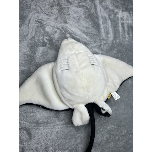 Wild Republic Black White STINGRAY FISH 12" Plush Stuffed Animal 2009 Ocean - Picture 4 of 7